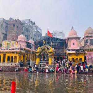 Sacred Vishram Ghat on the banks of the Yamuna in Mathura.